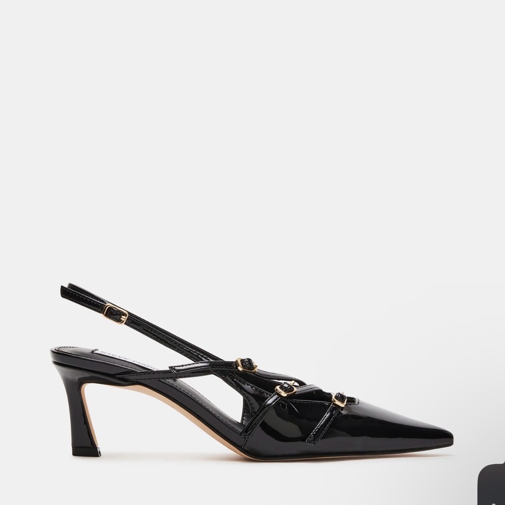Steve Madden Black Patent Slingback Heels
